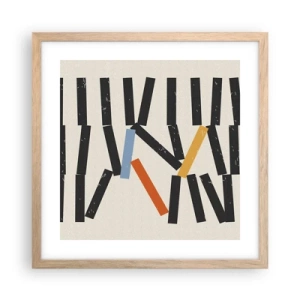 Pôster com moldura de carvalho claro - Dominó – composição - 40x40 cm