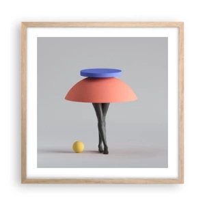 Pôster com moldura de carvalho claro - Composição surrealista - 50x50 cm