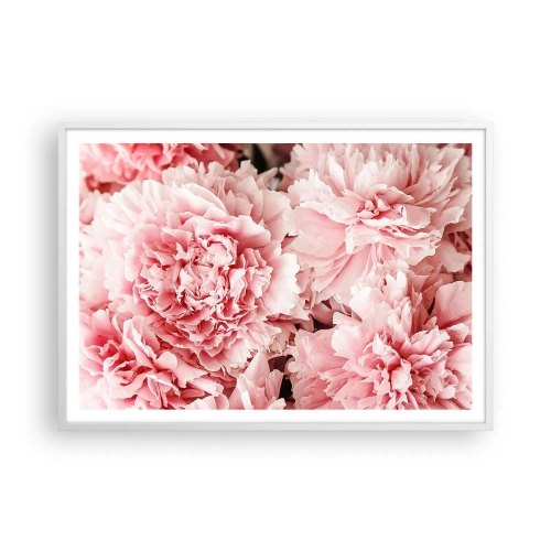 Pôster em moldura branca - Sonho rosa - 100x70 cm