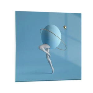 Quadro em vidro - Planetas a enlouquecer - 40x40 cm