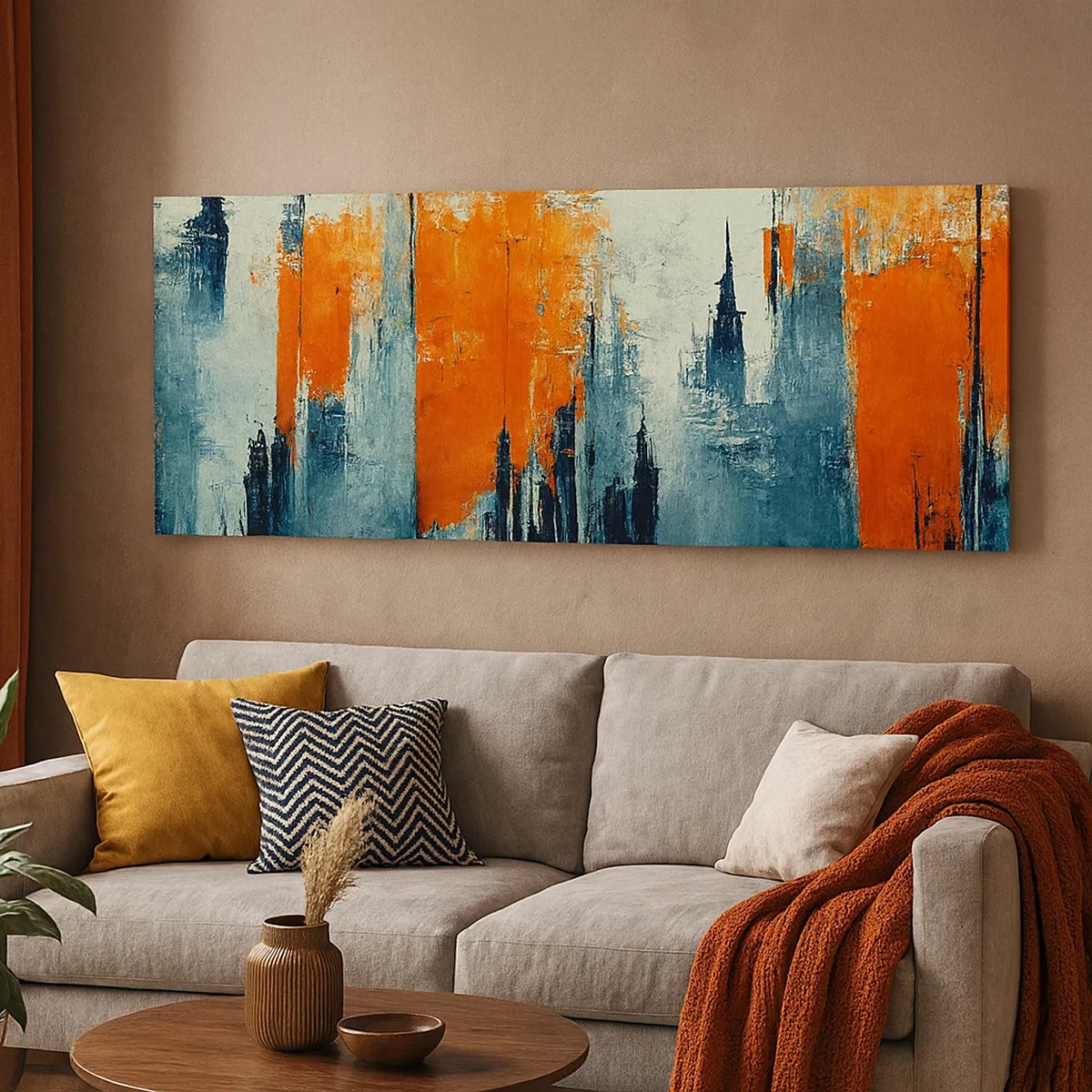 Quadro em tela - Paisagem moderna - 30x30 cm