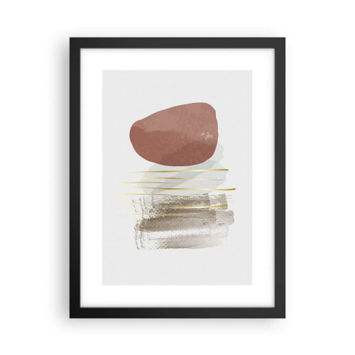 Pôster com moldura preta - Colunata abstrata - 30x40 cm