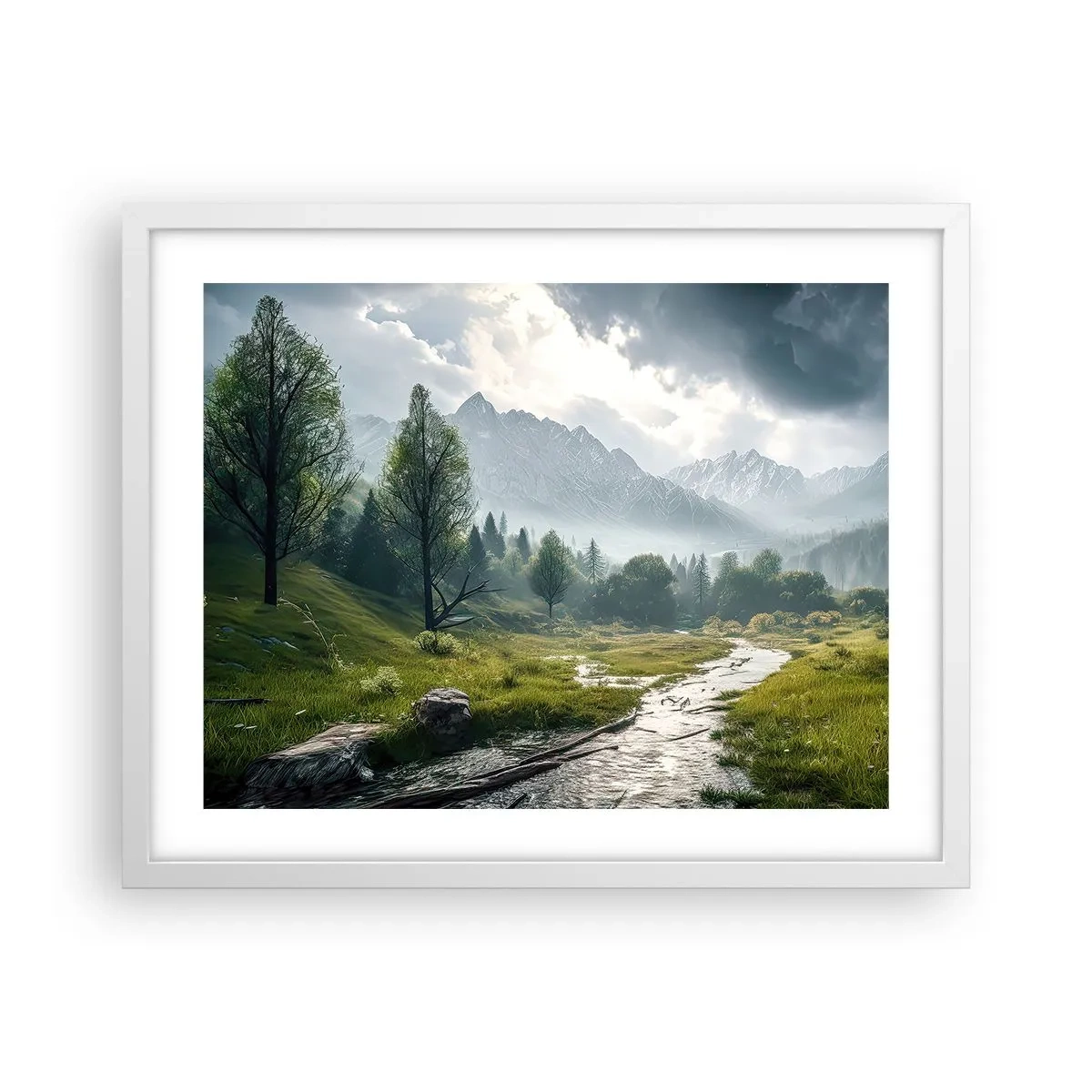 Pôster em moldura branca - Ida e volta - 50x40 cm