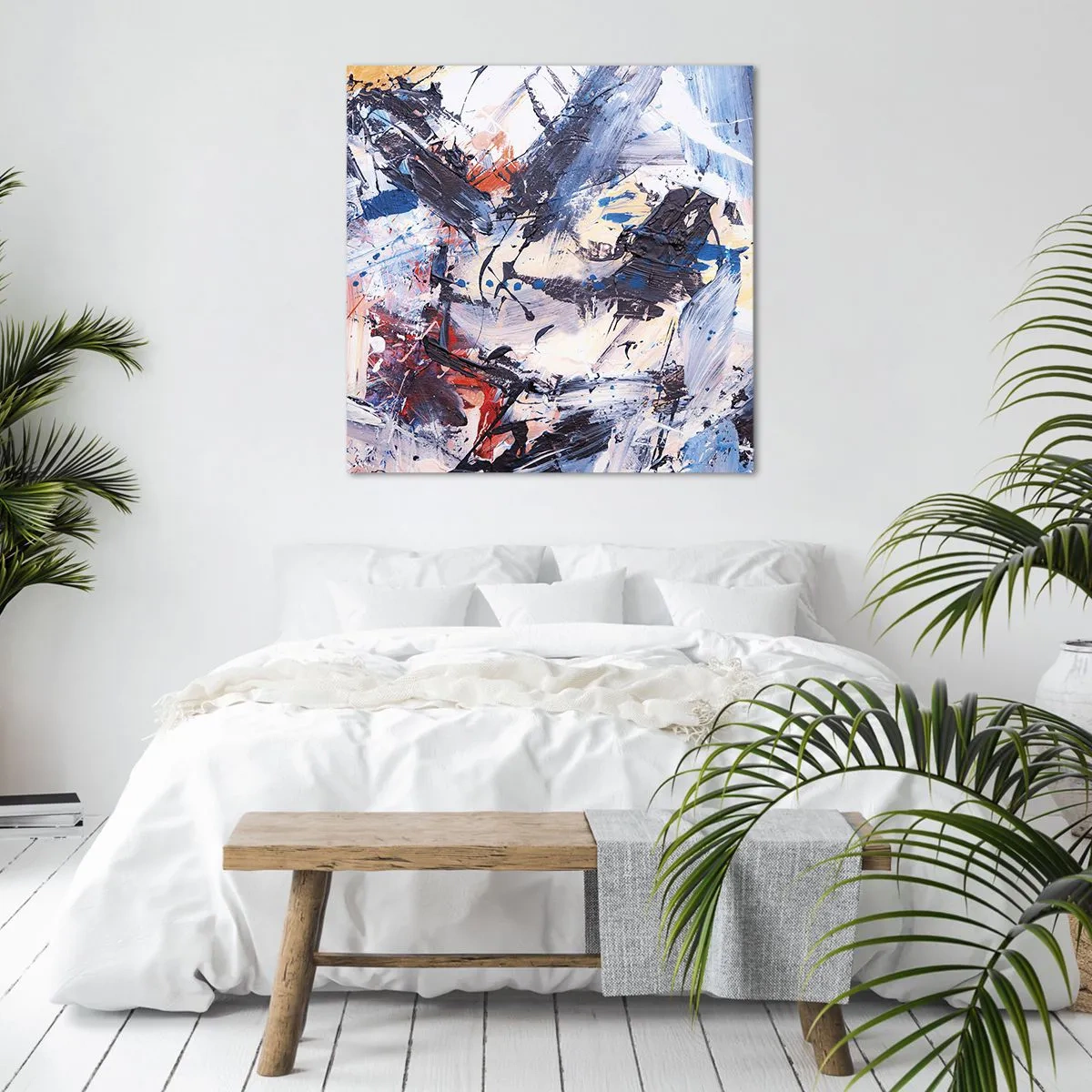 Quadro em tela - Dança louca da abstração - 60x60 cm