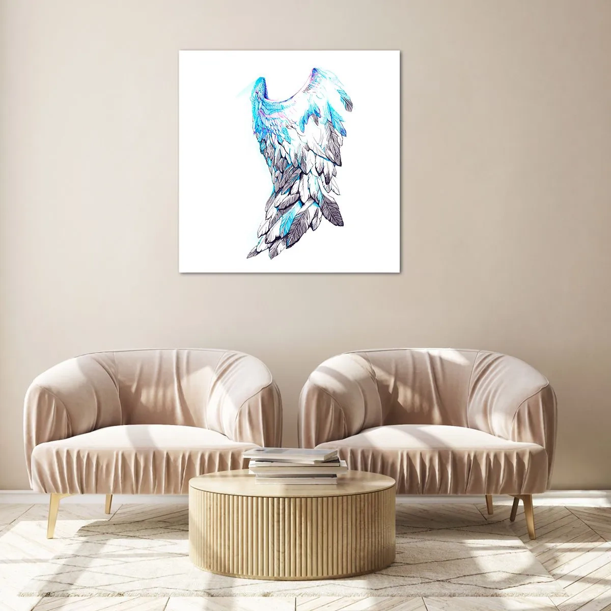 Quadro em vidro - Preciso de asas - 40x40 cm