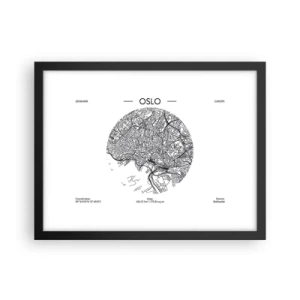 Pôster com moldura preta - Anatomia de Oslo - 40x30 cm