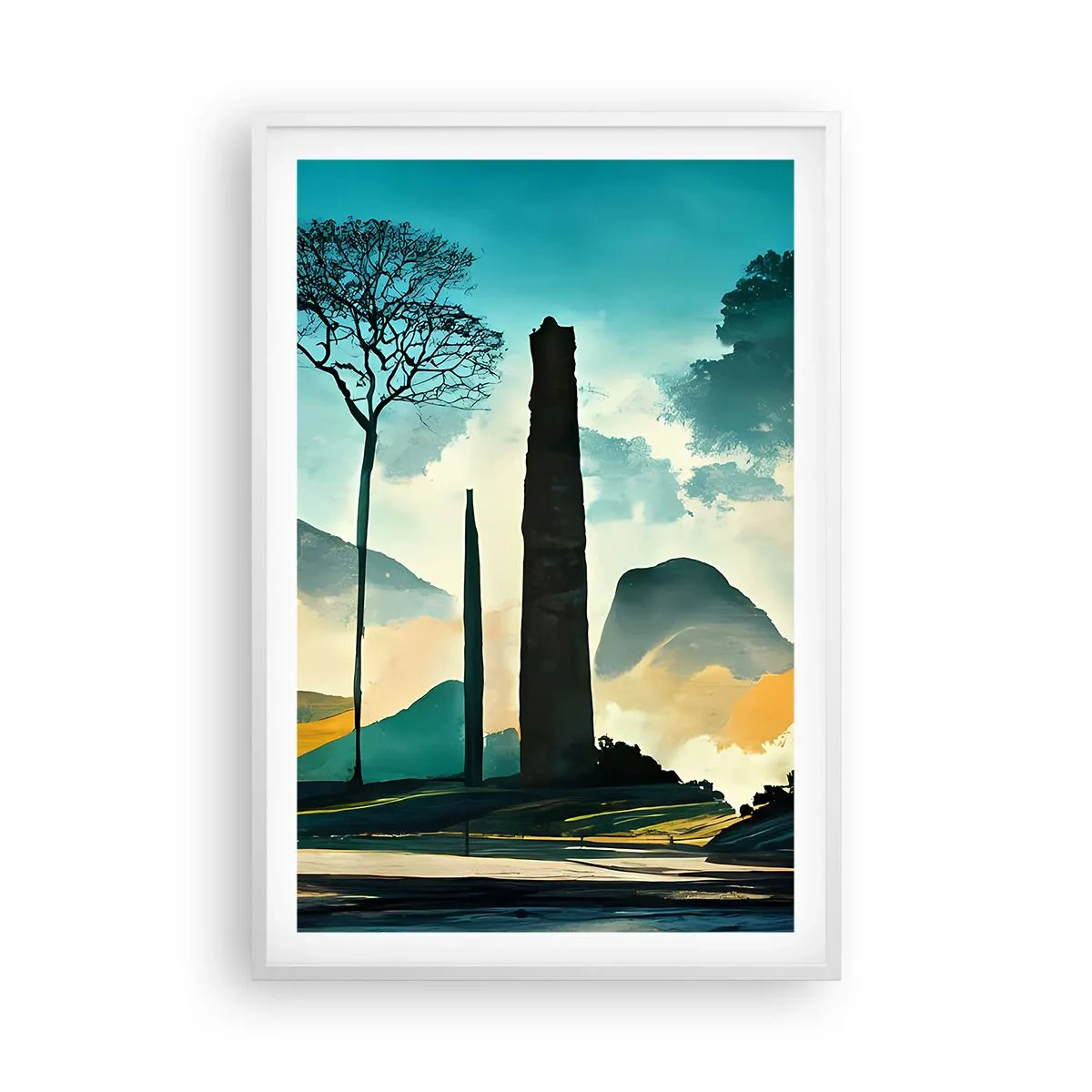 Pôster em moldura branca - Cada vez mais alto - 61x91 cm