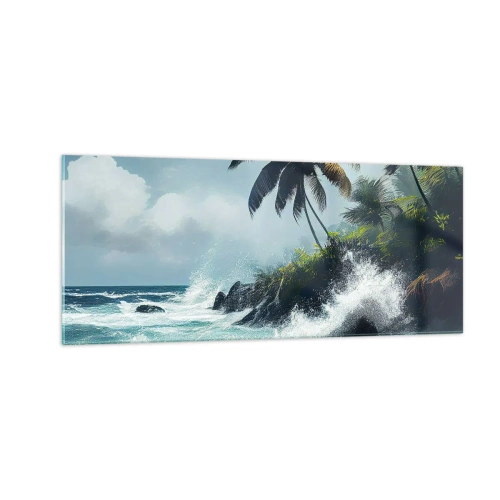 Quadro em vidro - Em uma costa tropical - 100x40 cm