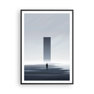 Pôster com moldura preta - Oportunidade ou ameaça? - 70x100 cm