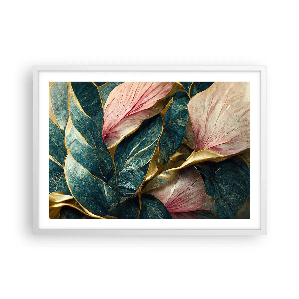 Pôster em moldura branca - Elegância e estilo naturais - 70x50 cm