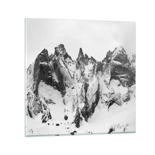Quadro em vidro - O assustador cume de granito - 30x30 cm