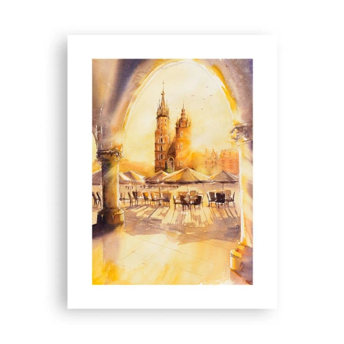 Pôster - Pôr do sol na praça do mercado de Cracóvia - 30x40 cm