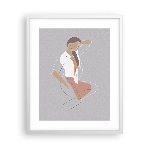 Pôster em moldura branca - O esboço do encanto - 40x50 cm