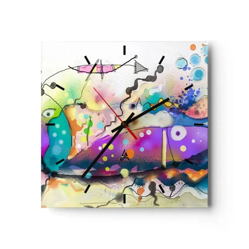 Relógio de parede - Relógio em vidro - Sem palavras! - 30x30 cm