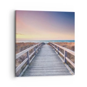 Quadro em tela - Aurora da noite do Báltico - 70x70 cm