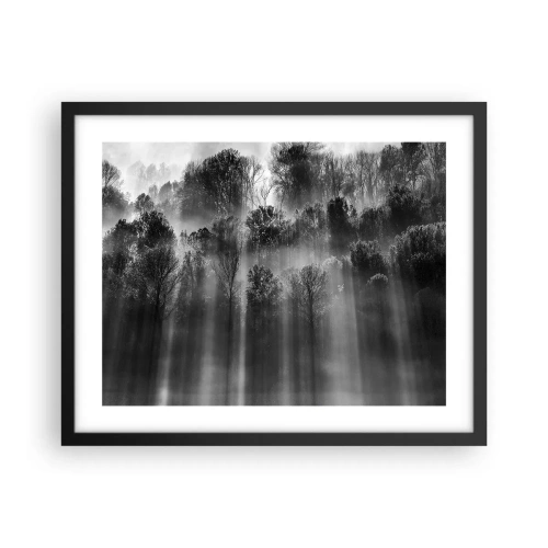 Pôster com moldura preta - Em correntes de luz - 50x40 cm