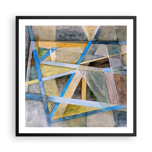 Pôster com moldura preta - Em linha reta ou na diagonal? - 60x60 cm