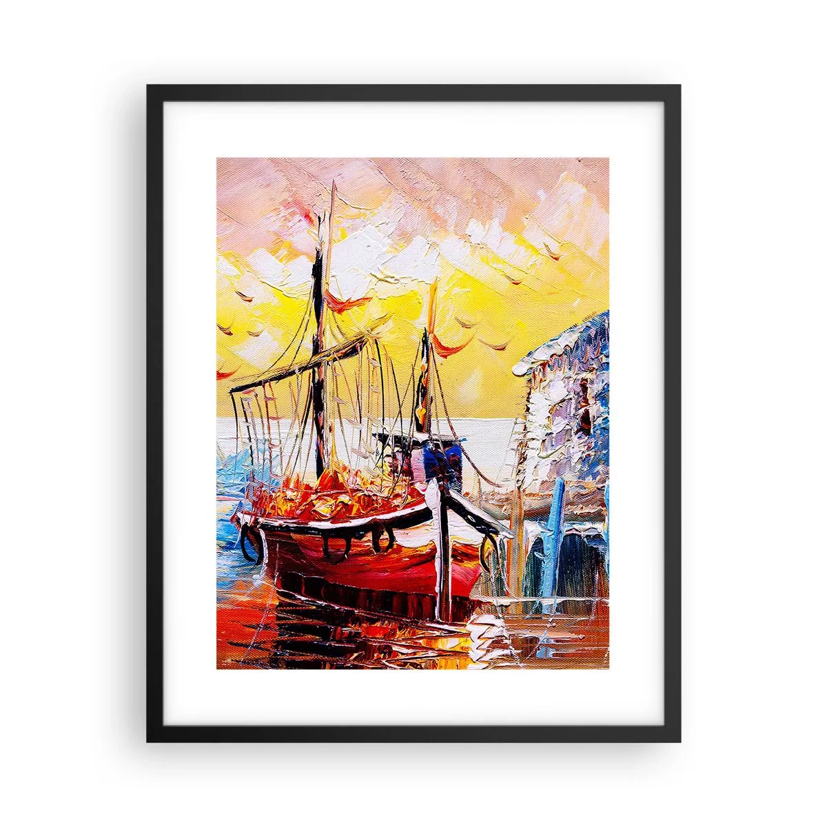 Pôster com moldura preta - Feliz retorno - 40x50 cm