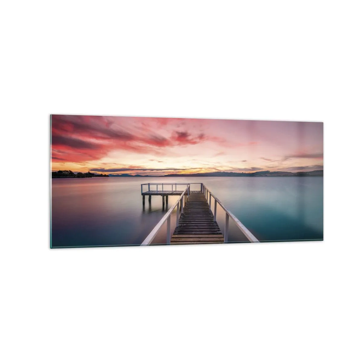 Quadro em vidro - A chama suave da noite - 120x50 cm