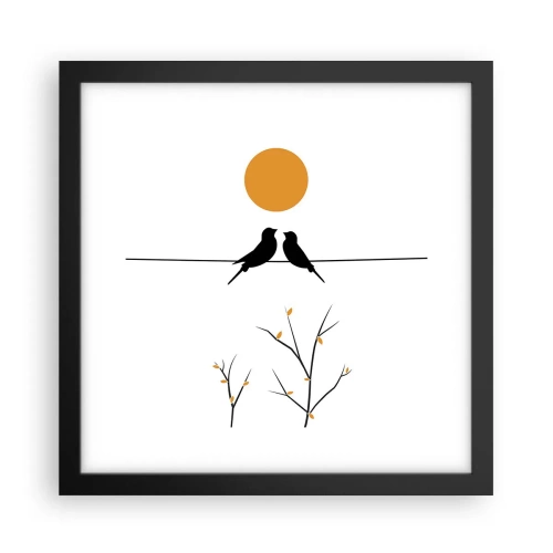 Pôster com moldura preta - A noite dos rouxinóis - 30x30 cm