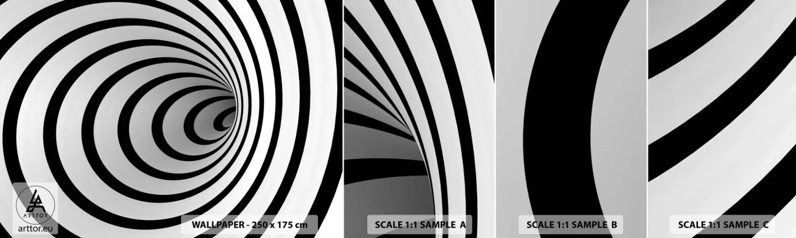 Amostra de papel de parede autocolante Deluxe Sticker - Também não resiste? - Abstração, 3D, Vórtice - 100x30 cm