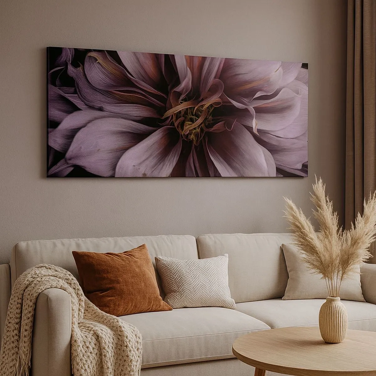 Quadro em tela - Coração de flor - 100x40 cm
