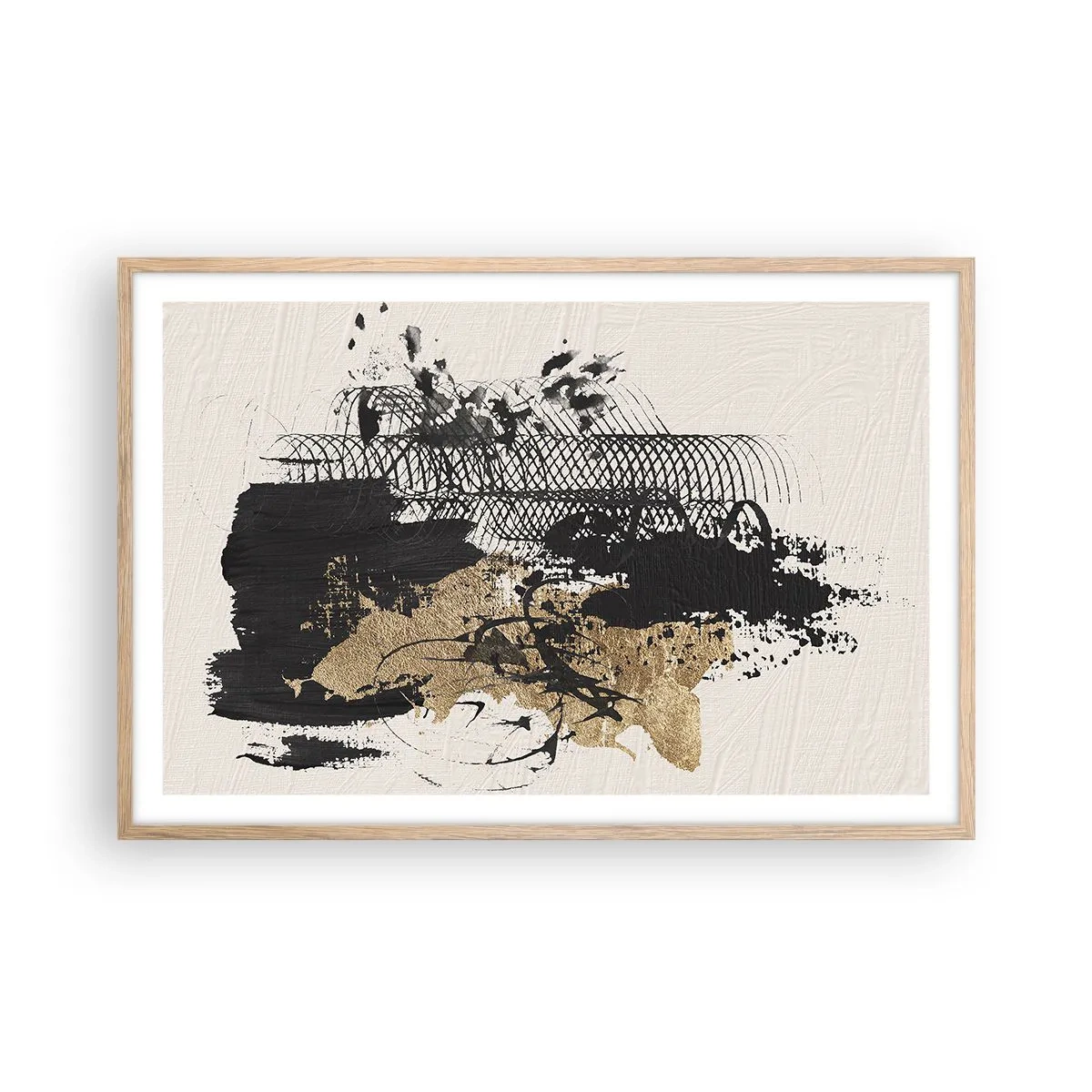 Pôster com moldura de carvalho claro - Composição com paixão - 91x61 cm