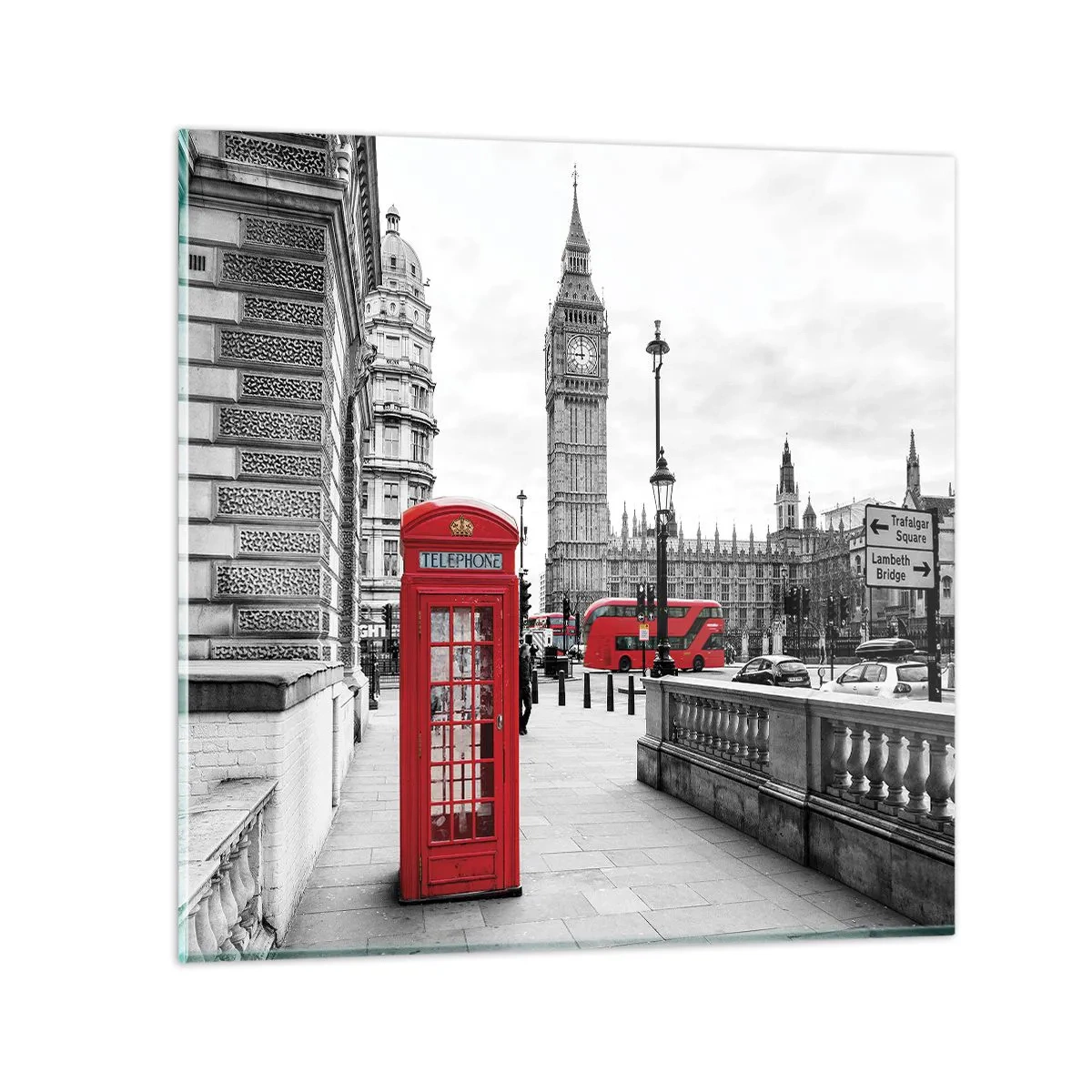 Quadro em vidro - Sem dúvida, Londres - 30x30 cm