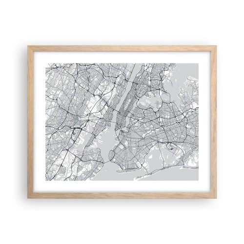 Pôster com moldura de carvalho claro - Anatomia de uma metrópole - 50x40 cm