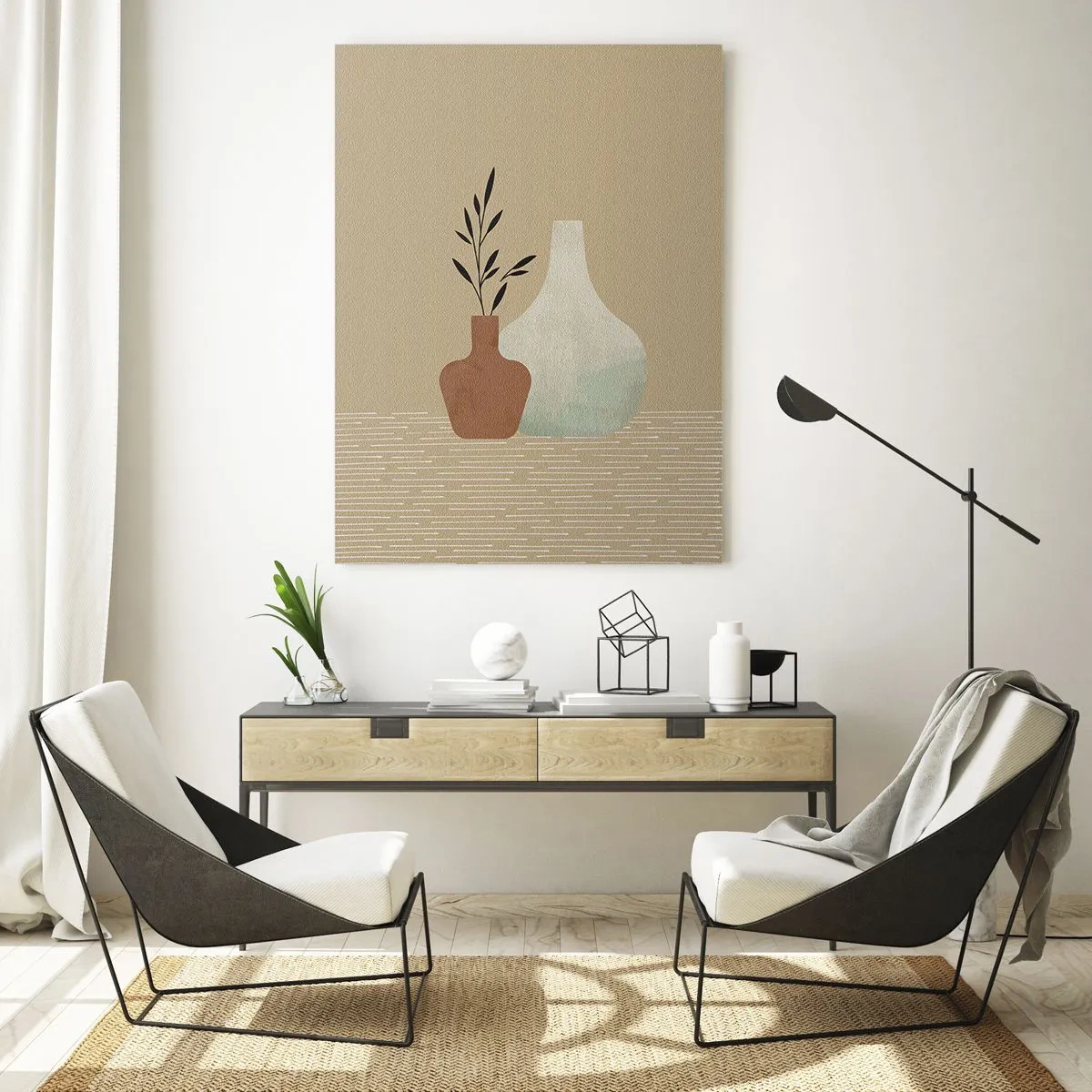 Quadro em vidro - O vaso e sua ideia - 70x100 cm