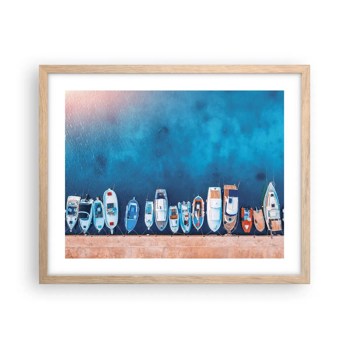 Pôster com moldura de carvalho claro - Em uma fileira - 50x40 cm