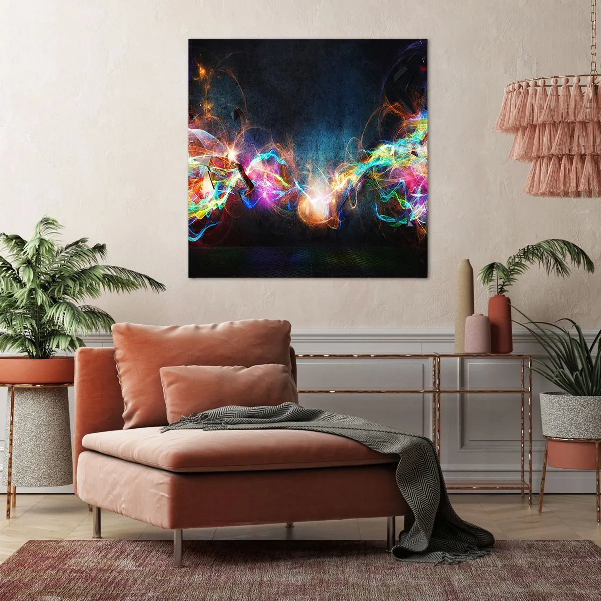 Quadro em tela - Com alegria contra a escuridão - 60x60 cm