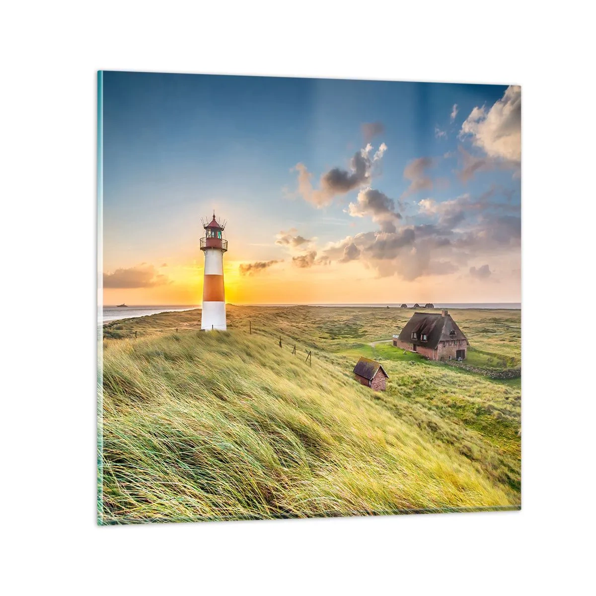 Quadro em vidro - Entre as ondas - 70x70 cm