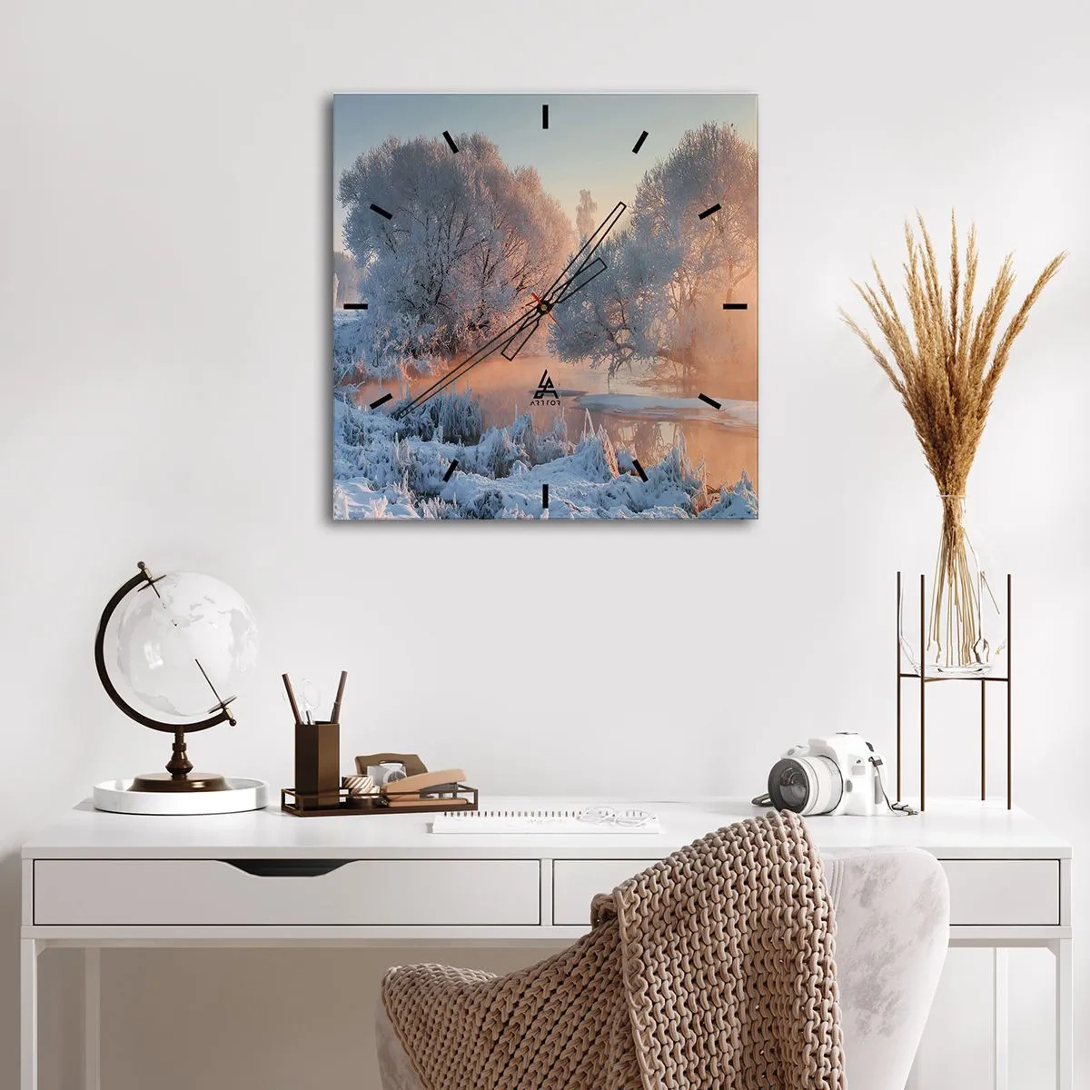 Relógio de parede - Relógio em vidro - Tudo brilha como cristal ao sol - 40x40 cm