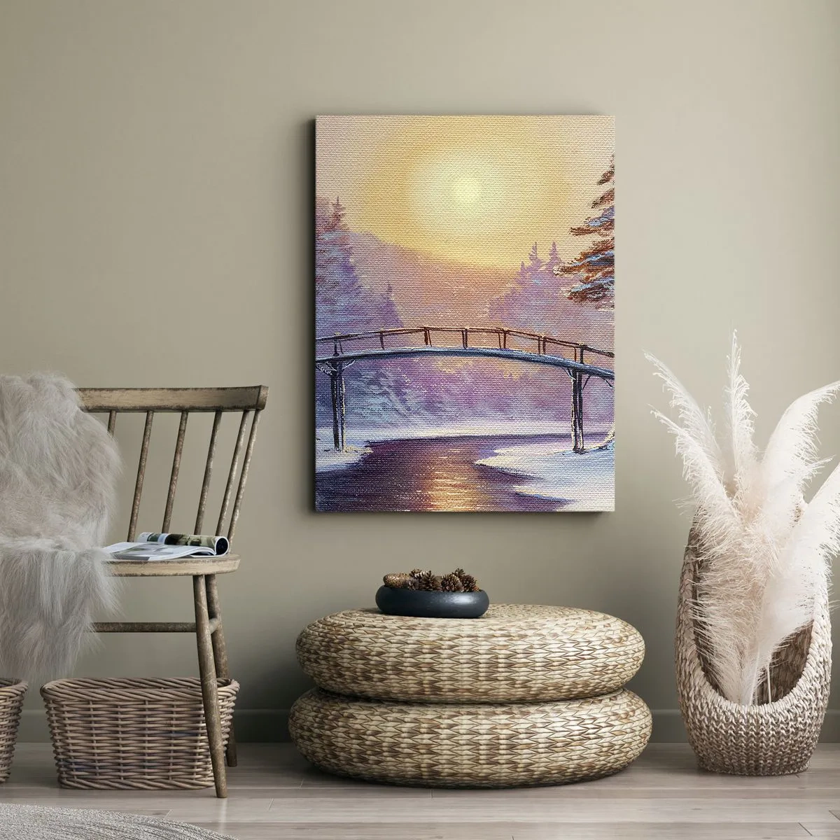 Quadro em tela - Quatro estações - inverno - 50x70 cm