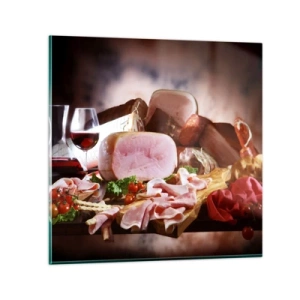 Quadro em vidro - Um sonho culinário com uma jarra - 30x30 cm