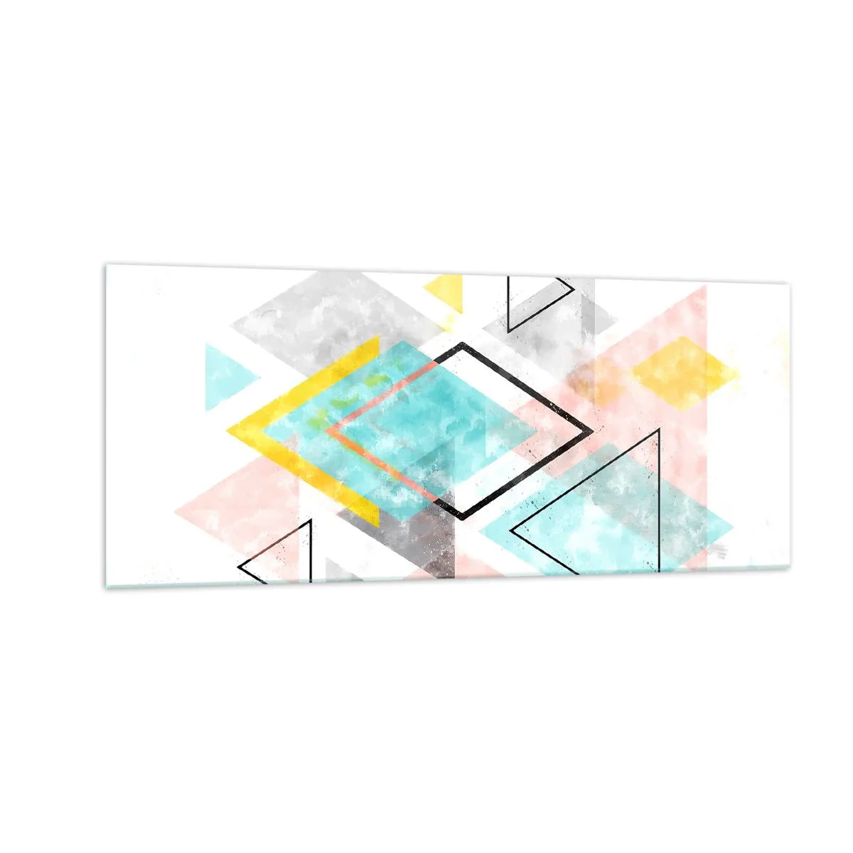 Quadro em vidro - Jogo geométrico - 100x40 cm