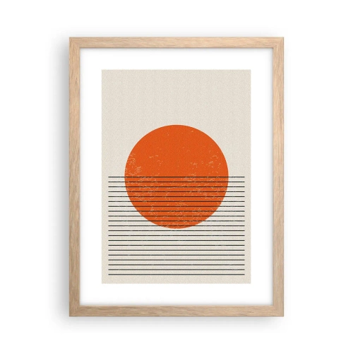 Pôster com moldura de carvalho claro - Sempre sol - 30x40 cm