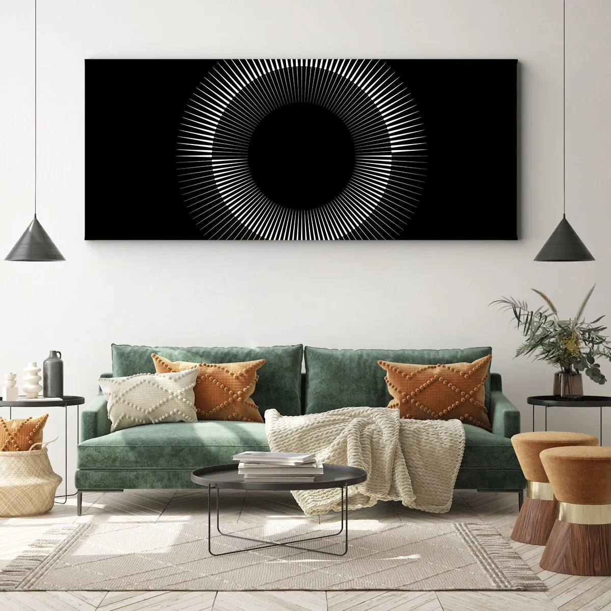 Quadro em tela - Sol preto - 100x40 cm