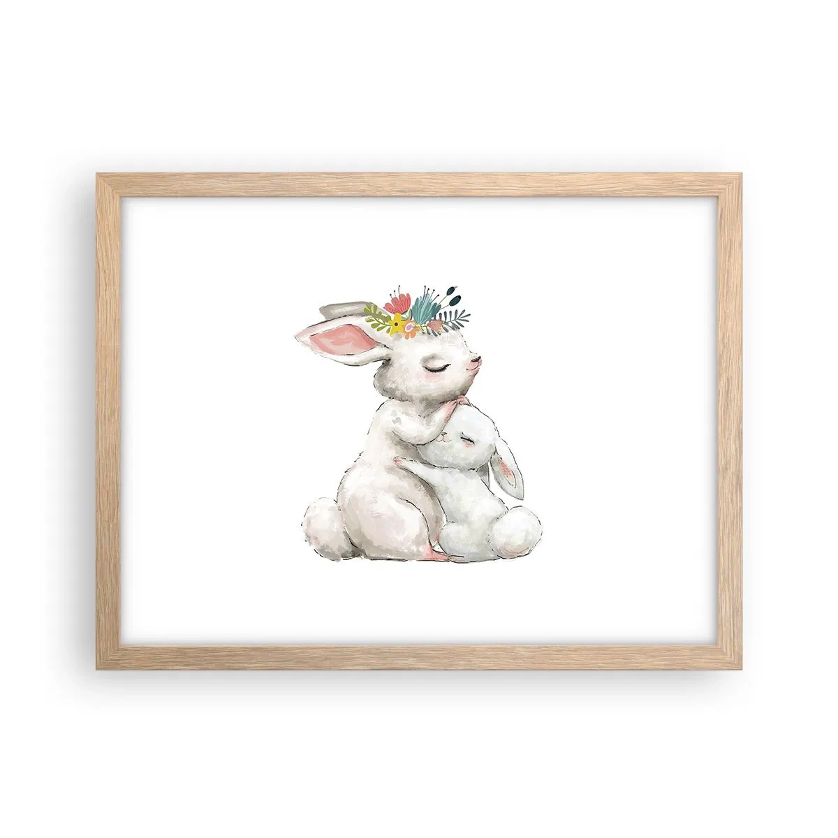 Pôster com moldura de carvalho claro - Nada melhor do que amor de mãe - 40x30 cm