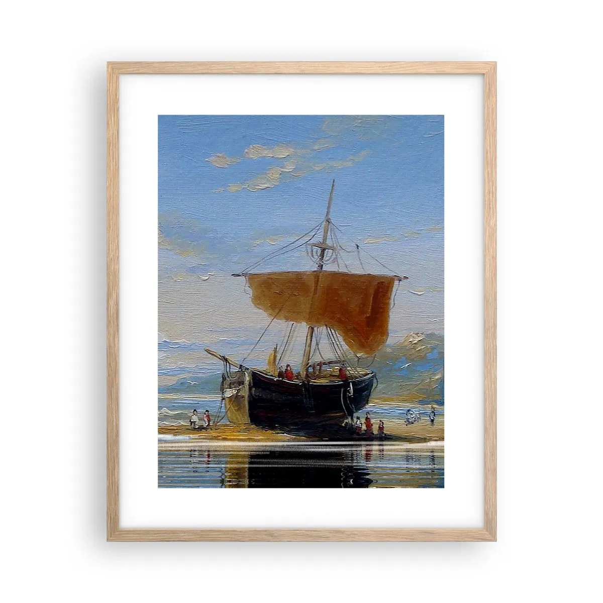 Pôster com moldura de carvalho claro - Água, terra, ar - 40x50 cm