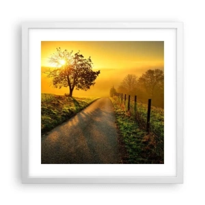 Pôster em moldura branca - Uma tarde agradável - 40x40 cm