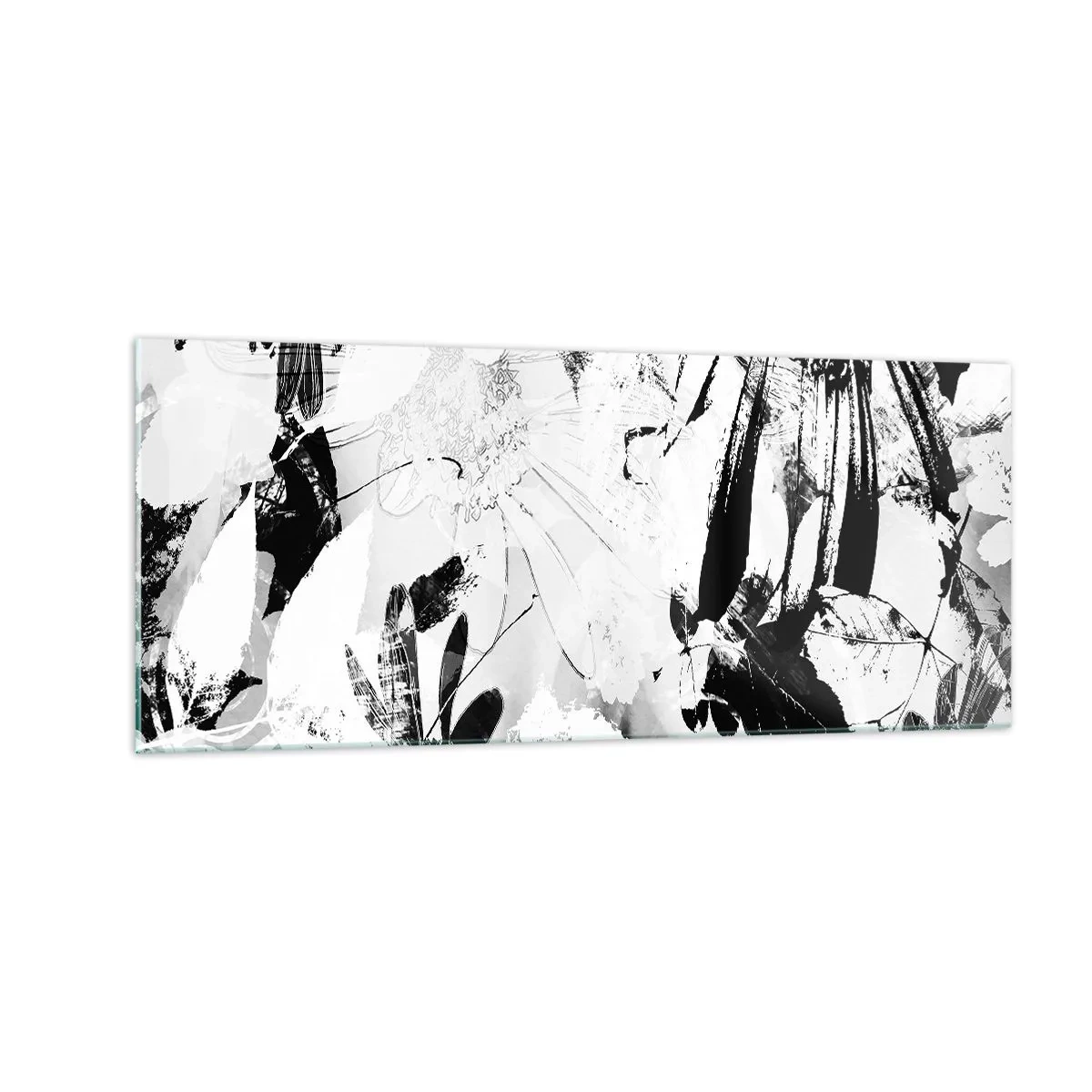 Quadro em vidro - Outono a preto e branco - 100x40 cm