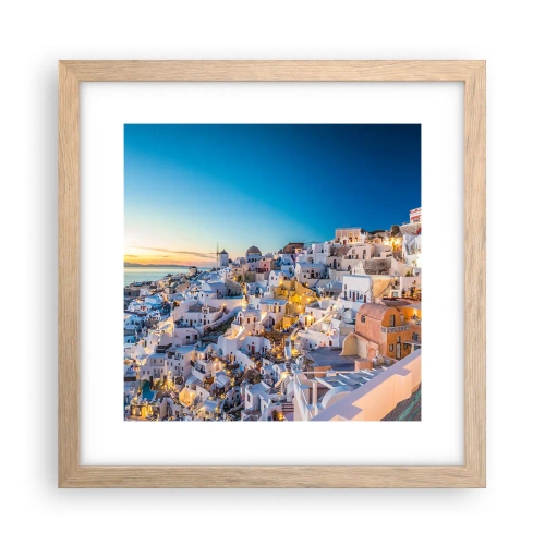 Pôster com moldura de carvalho claro - A essência grega - 30x30 cm