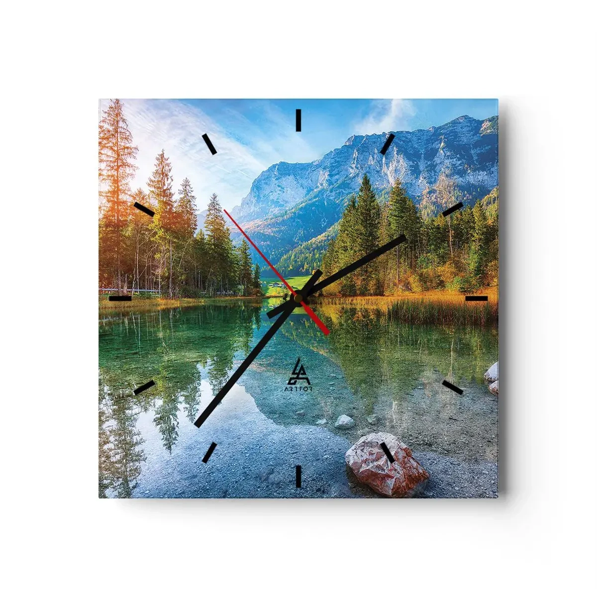 Relógio de parede - Relógio em vidro - A suavidade do outono - 40x40 cm