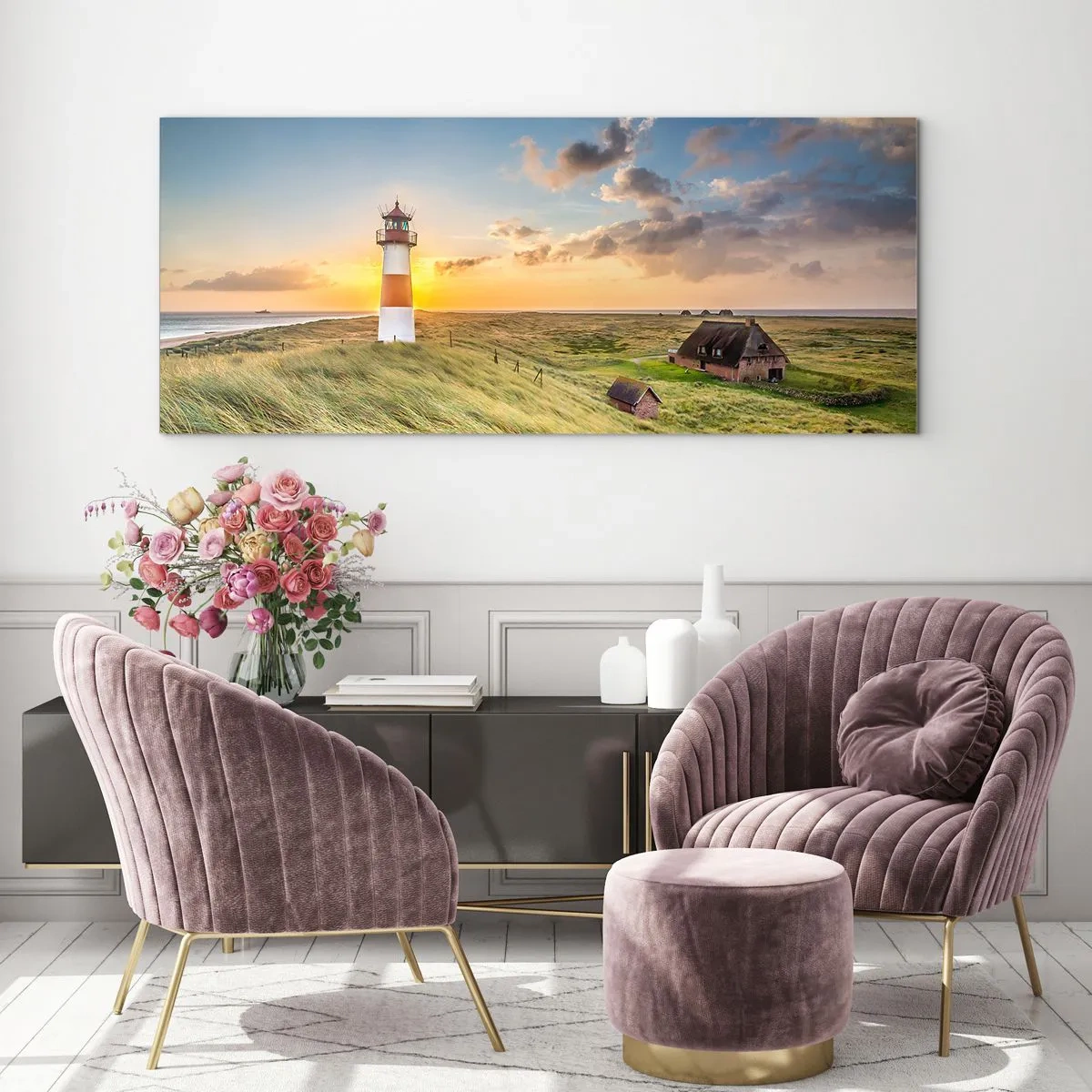 Quadro em vidro - Entre as ondas - 120x50 cm