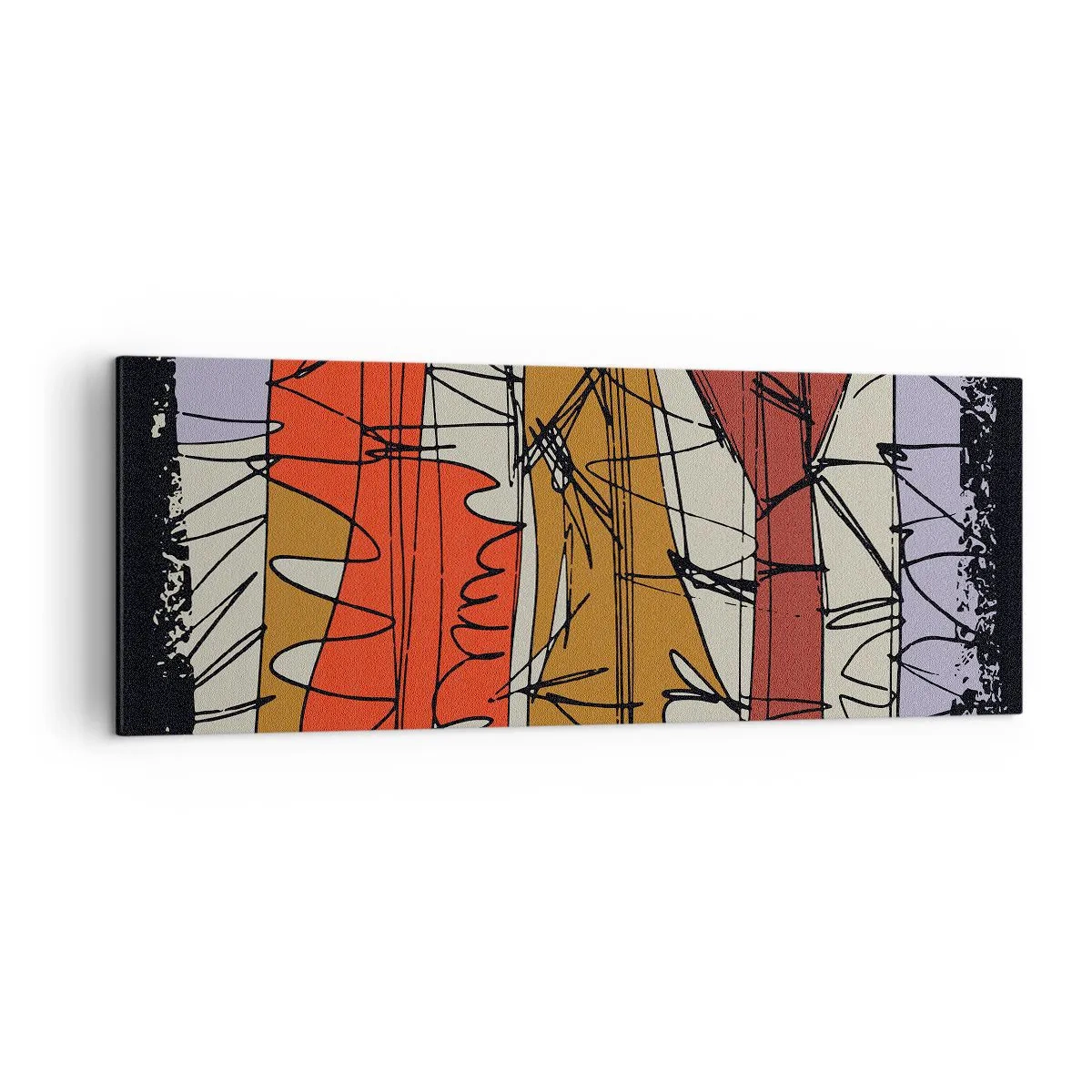 Quadro em tela - Composição espontânea - 140x50 cm