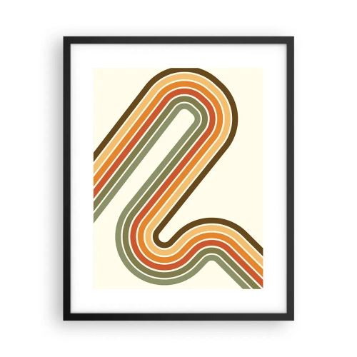 Pôster com moldura preta - Ziguezague para o destino - 40x50 cm