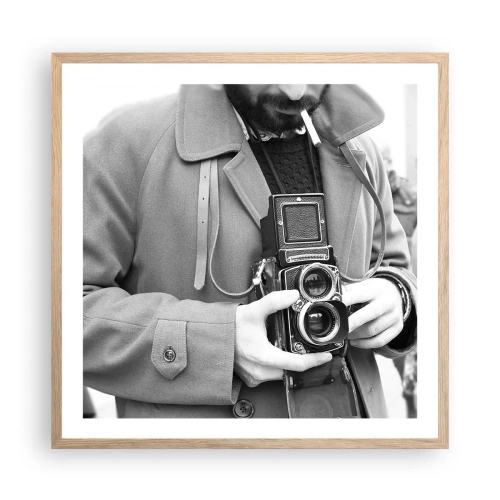 Pôster com moldura de carvalho claro - Estilo retro - 60x60 cm