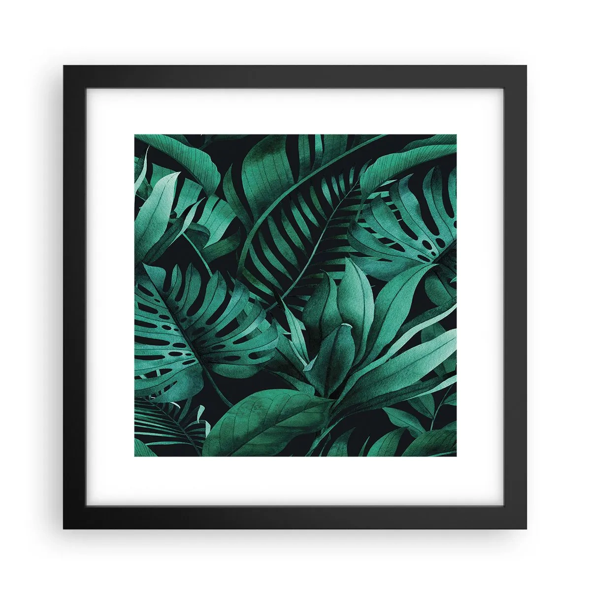 Pôster com moldura preta - A profundidade da vegetação tropical - 30x30 cm